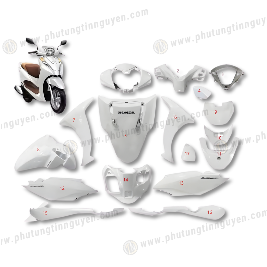 Dàn áo lead 125 4 val van 2022 2023 2024 MÀU TRẮNG