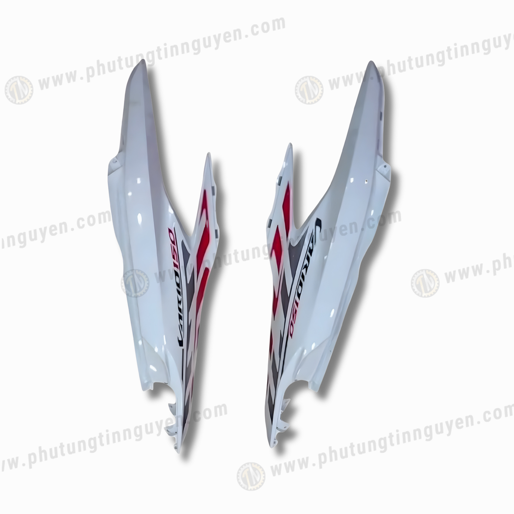 Ốp sườn, bụng sau Vario 125 màu trắng đỏ đời 2020