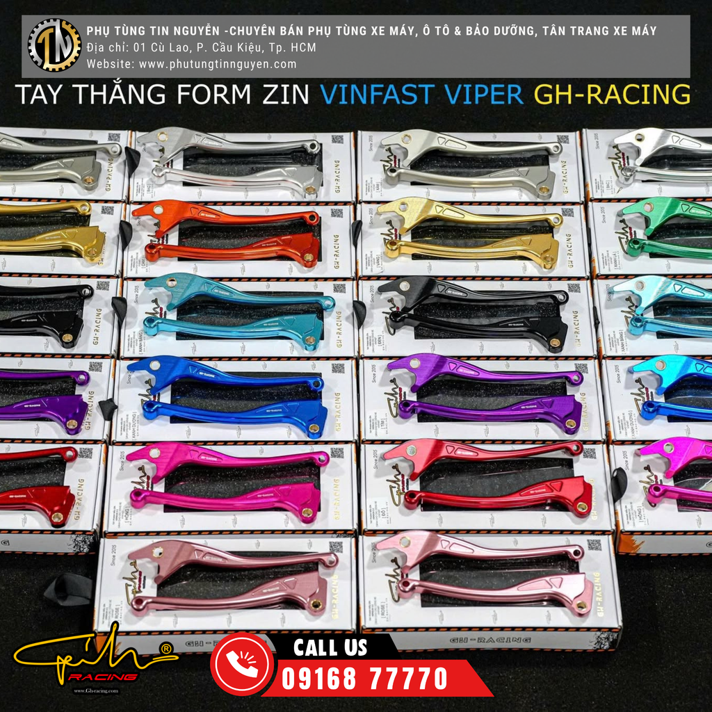 TAY THẮNG FORM ZIN VINFAST VIPER FELIZ EVO CNC GH-RACING