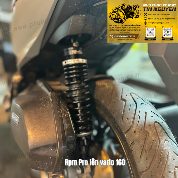  Phuộc RPM Pro cho xe  Lead, Freego, Latte, Liberty, Fazzio, Scoopy, Vario 125 đến 160, SH Mode, ... 325mm hàng chính hãng có bảo hành 