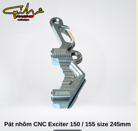 Pát nhôm CNC Exciter 150 / 155  size 245mm ( BẠC ) GH-RACING
