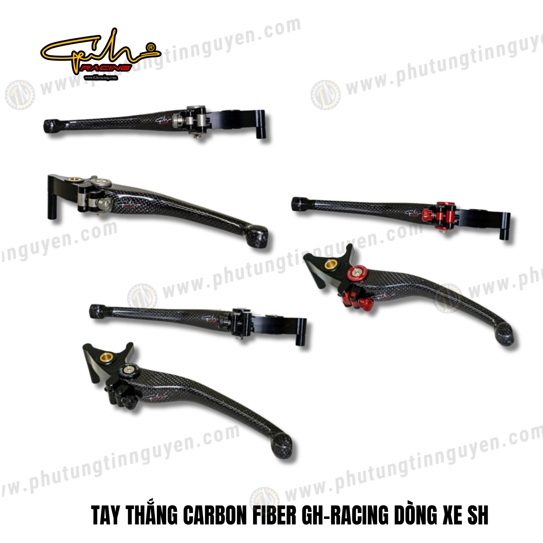  TAY THẮNG CARBON FIBER GH-RACING DÒNG XE SH 