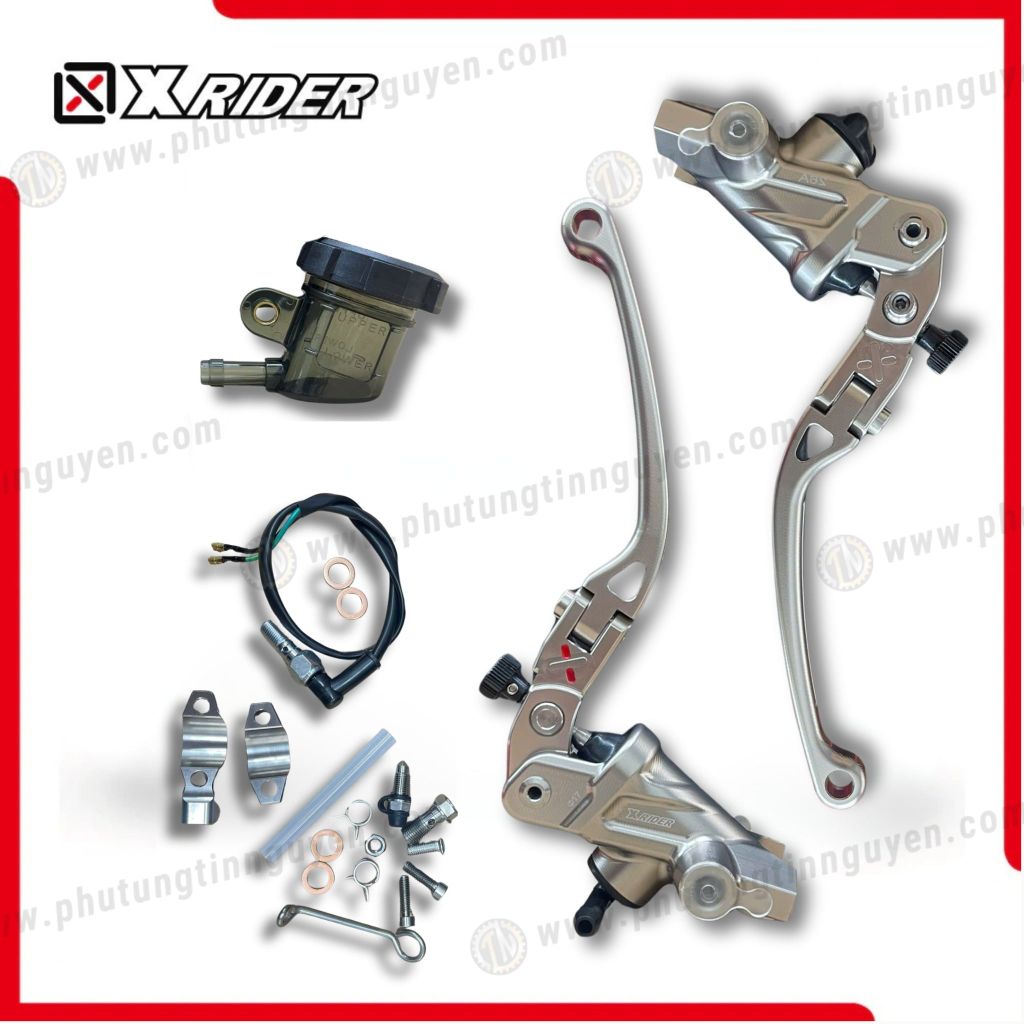 Tay thắng 14mm RPM XRIDER bình dầu rời mọi dòng xe màu Titanium