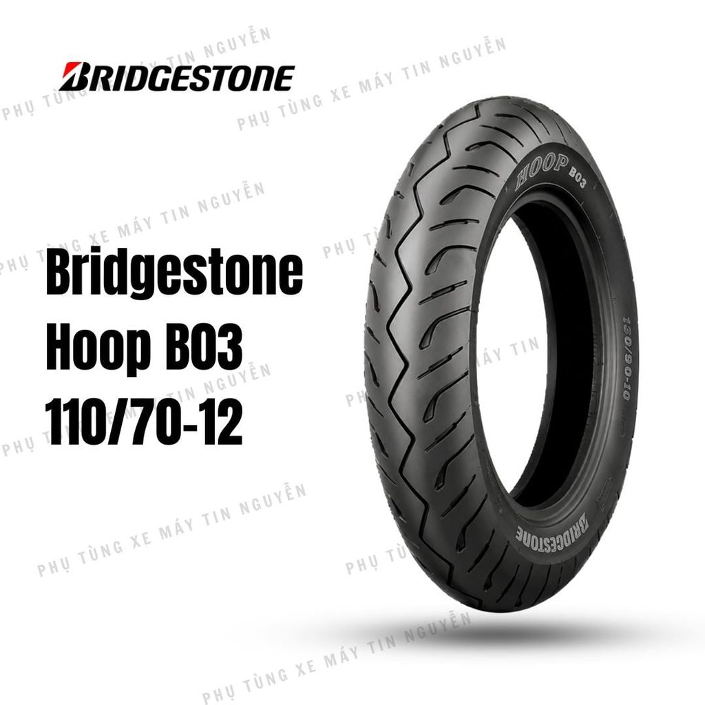 Vỏ xe BRIDGESTONE HOOP BO3 110/70 - 12 F Thái Lan
