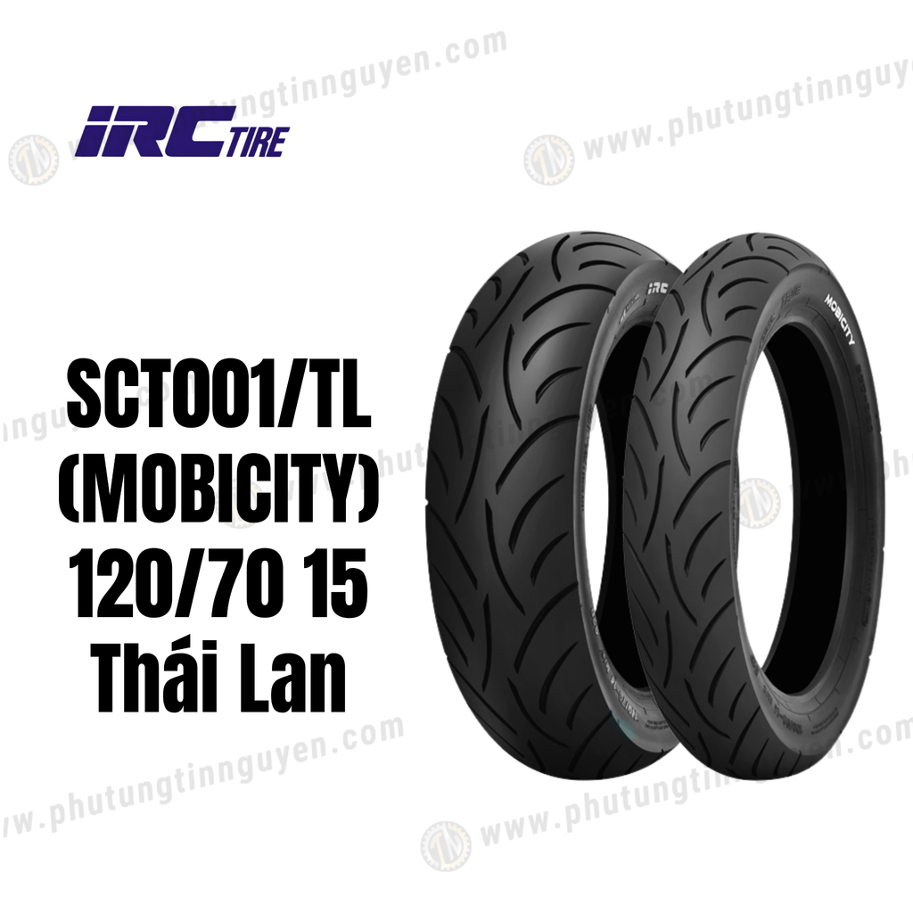 Vỏ xe INOUE (IRC) SCT001/TL (MOBICITY) 120/70 15 Thái Lan