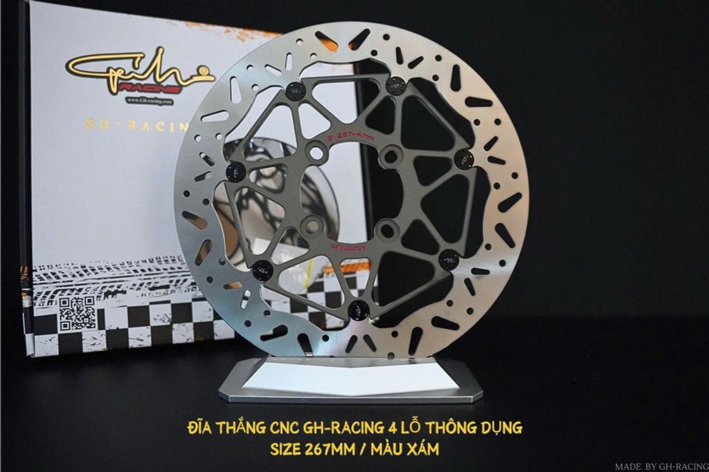 ĐĨA THẮNG GH-RACING SIZE 267MM DÒNG XE HONDA / YAMAHA 4 LỖ ỐC THÔNG DỤNG