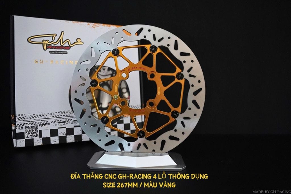ĐĨA THẮNG GH-RACING SIZE 267MM DÒNG XE HONDA / YAMAHA 4 LỖ ỐC THÔNG DỤNG