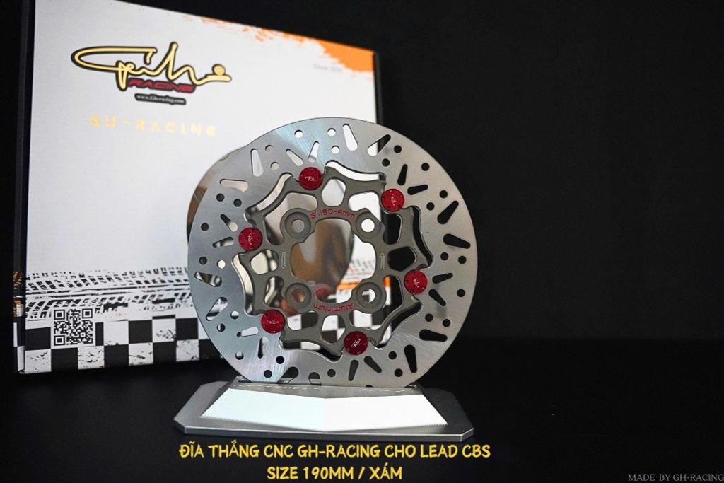 ĐĨA THẮNG GH-RACING SIZE 190MM HONDA LEAD 4VAL 125 CBS
