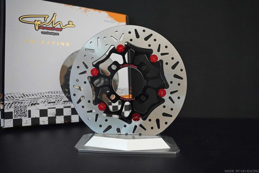 ĐĨA THẮNG V2 CHO CÁC DÒNG XE PHỔ THÔNG 4 LỖ ỐC SIZE 220mm GH-RACING