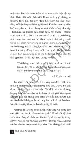 Combo 3 Quyển Bàn Về Giáo Dục Của Krishnamurti ( Toàn Thể Biến Dịch Của Cuộc Sống Là Học Tập + Kiến Giải Về Giáo Dục + Trường Học Không Sợ Hãi ) 