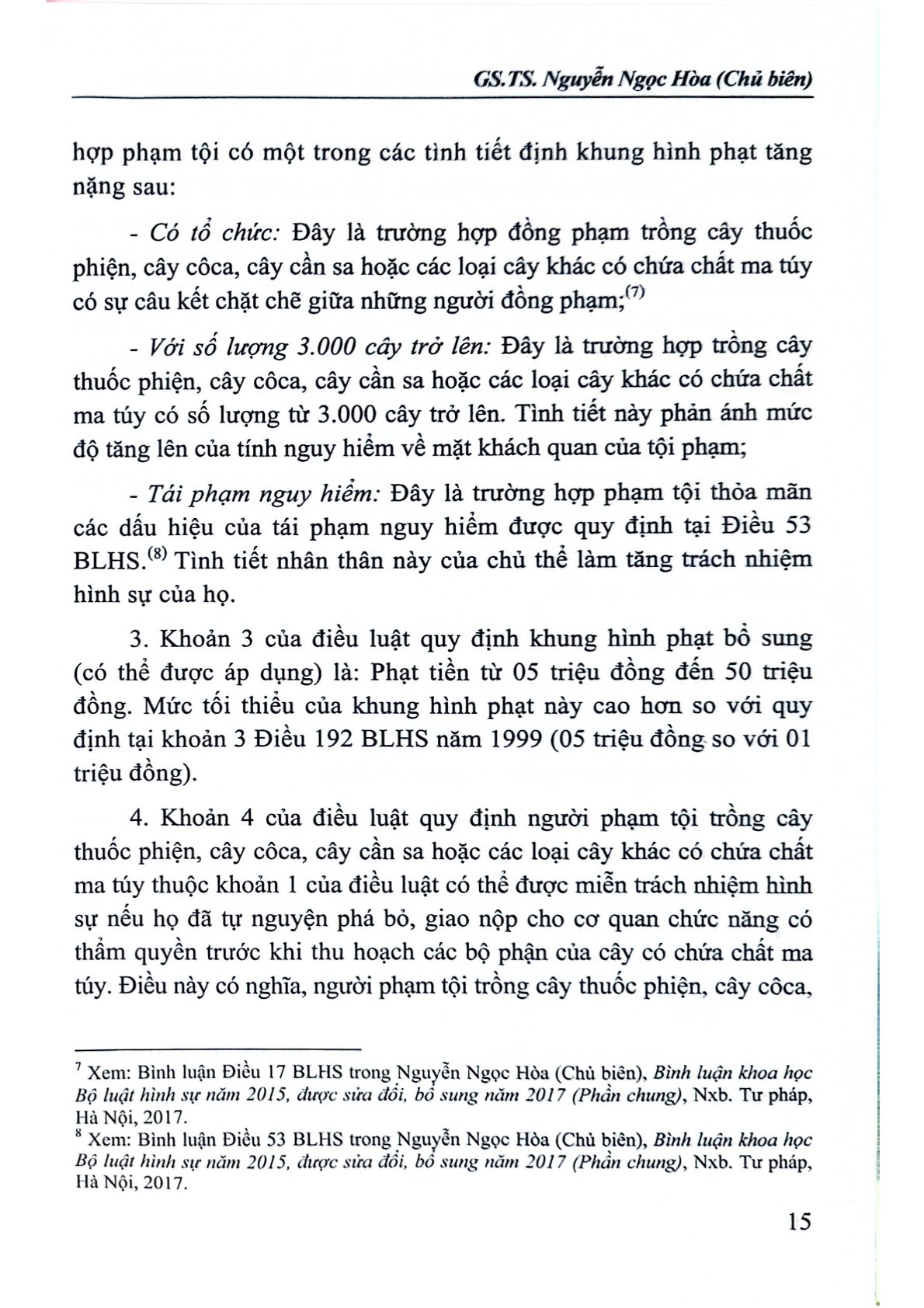 Bình Luận Khoa Học Bộ Luật Hình Sự Năm 2015  Được Sửa Đổi, Bổ Sung Năm 2017 (Phần Các Tội Phạm )- Quyển 2 (NXBTP) - GS.TS Nguyễn Ngọc Hòa