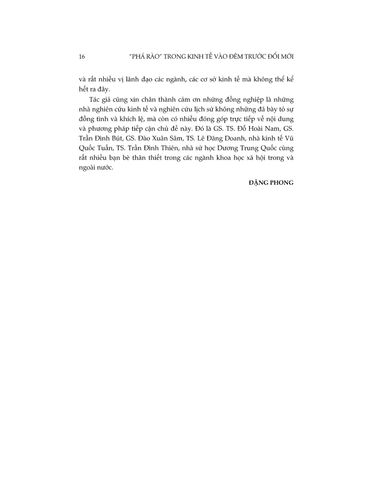  “Phá Rào” Trong Kinh Tế Vào Đêm Trước Đổi Mới - Đặng Phong 