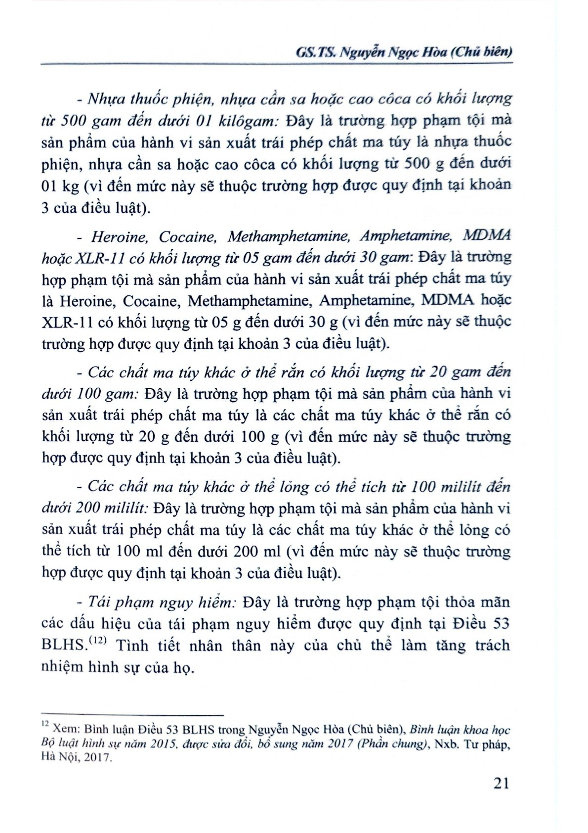 Bình Luận Khoa Học Bộ Luật Hình Sự Năm 2015  Được Sửa Đổi, Bổ Sung Năm 2017 (Phần Các Tội Phạm )- Quyển 2 (NXBTP) - GS.TS Nguyễn Ngọc Hòa