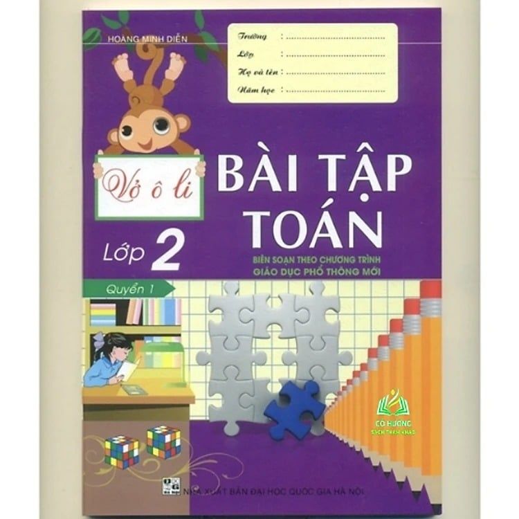 Vở Ô Li Bài Tập Toán Lớp 2 Quyển 1 (Dùng Chung Cho Các Bộ Sgk Hiện Hành) - Hoàng Minh Diễn 