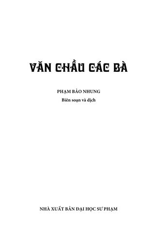  Văn Chầu Các Bà (Bìa Mềm) -  Phạm Bảo Nhung 