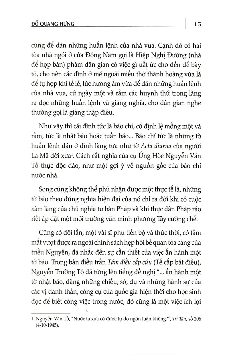 Lịch Sử Báo Chí Việt Nam (1865-1945) - Đỗ Quang Hưng