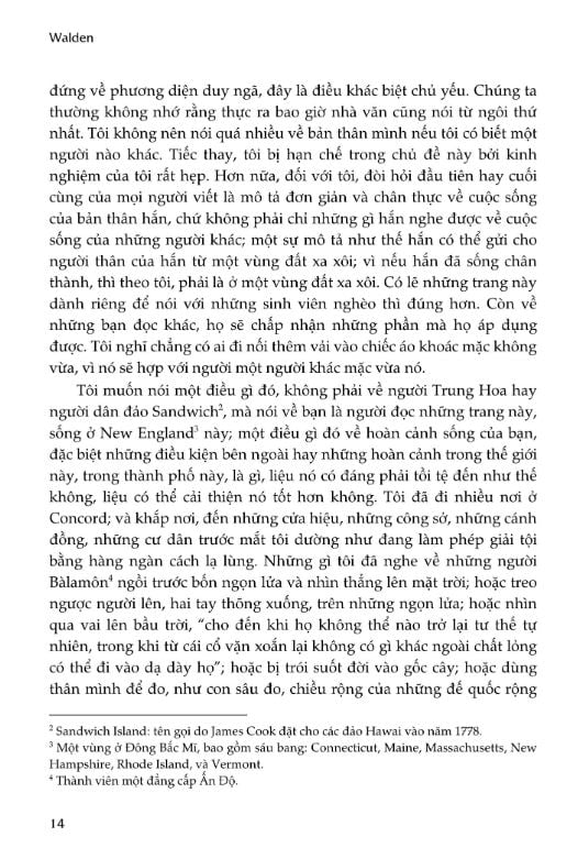 Walden, Một Mình Sống Trong Rừng - 
Phiên Bản Bỏ Túi  - Henry David Thoreau