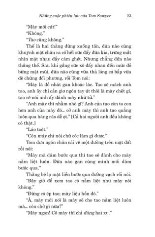  Văn Học Cổ Điển - Những Cuộc Phiêu Lưu Của Tom Sawyer - Mark Twain 