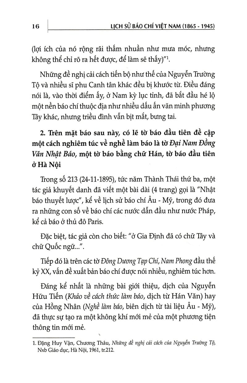 Lịch Sử Báo Chí Việt Nam (1865-1945) - Đỗ Quang Hưng