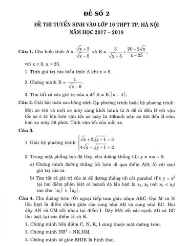  Đề Thi Vào Lớp 10 Môn Toán (Dùng Chung Cho Bộ SGK Hiện Hành) -  
Nguyễn Đình Độ 