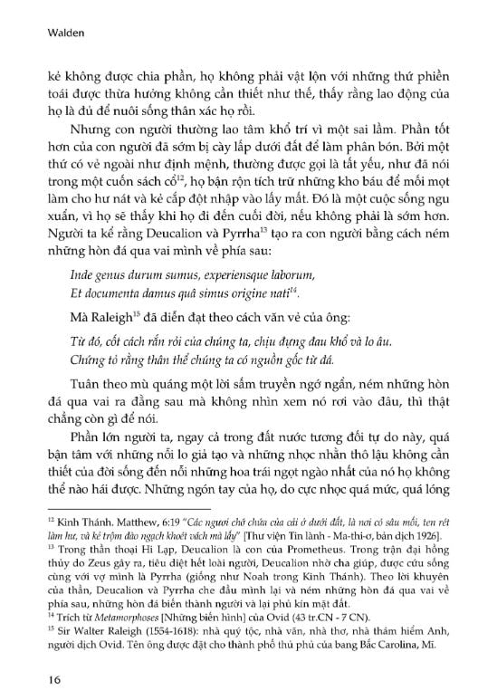 Walden, Một Mình Sống Trong Rừng - 
Phiên Bản Bỏ Túi  - Henry David Thoreau