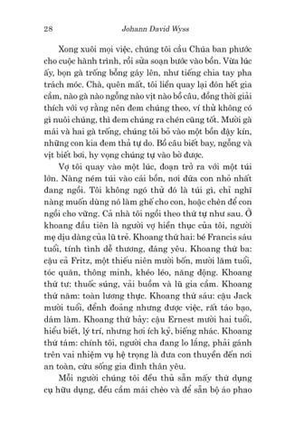  Văn Học Cổ Điển - Gia Đình Robinson Thụy Sỹ - Johann David Wyss 