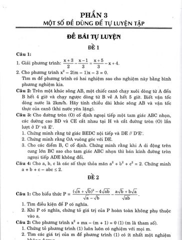  Đề Thi Vào Lớp 10 Môn Toán (Dùng Chung Cho Bộ SGK Hiện Hành) -  
Nguyễn Đình Độ 