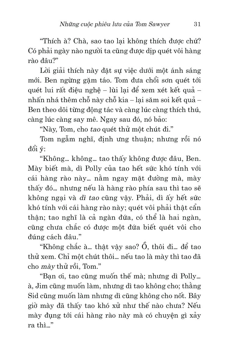 Văn Học Cổ Điển - Những Cuộc Phiêu Lưu Của Tom Sawyer - Mark Twain