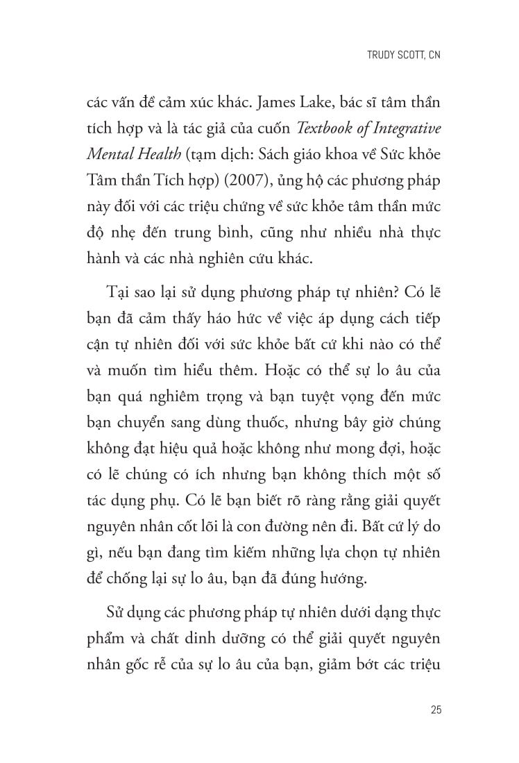 Dinh Dưỡng Cho Người Lo Âu - Trudy Scott