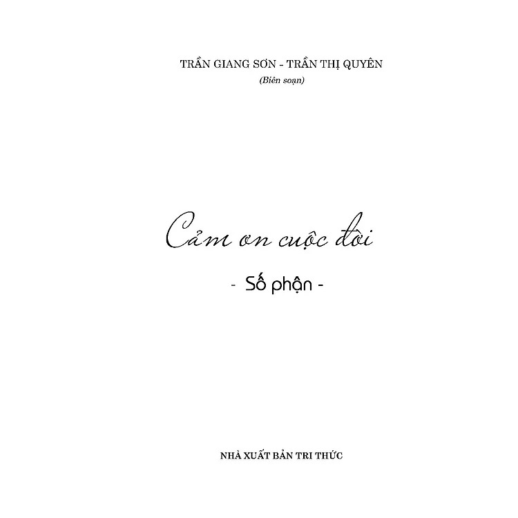 Cảm Ơn Cuộc Đời - Số Phận - Trần Giang Sơn - Trần Thị Quyên