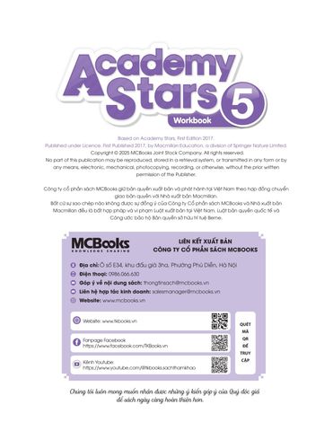  Combo 6 Quyển Sách Bài tập Academy Stars  Workbook ( Từ Tập 1 - Tập 6 ) 