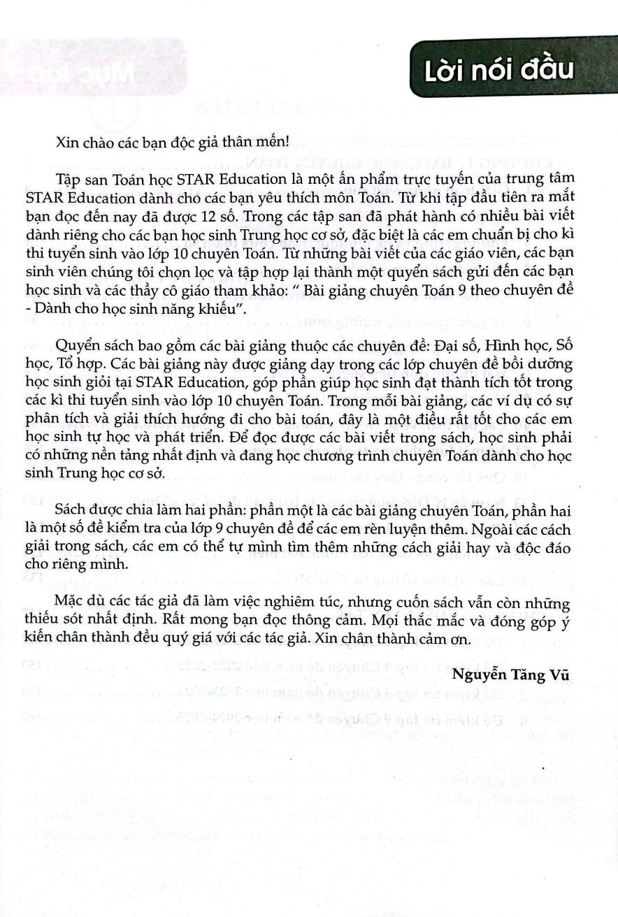 Bài Giảng Chuyên Toán Lớp 9 Theo Chuyên Đề – Dành Cho Học Sinh Năng Khiếu (Dùng Chung Cho Các Bộ SGK Hiện Hành) - Nhiều Tác Giả