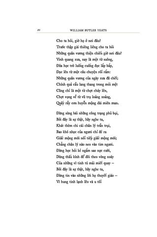  Trăm Năm Nobel - Tuyển Tập Thơ William Butler Yeats - Ấn Bản Giới Hạn  - William Butler Yeats, Triệu Yến Vy 