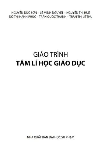  Giáo Trình Tâm Lí Học Giáo Dục  - Nhiều tác giả 