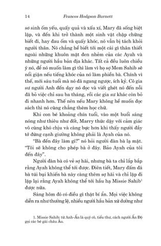  Văn Học Cổ Điển - Khu Vườn Bí Mật - Frances Hodgson Burnett 