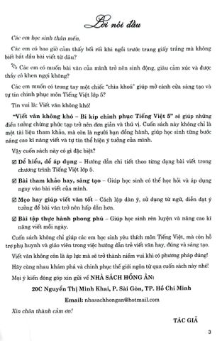  Viết Văn Không Khó - Bí Kíp Chinh Phục Tiếng Việt 5 (Dùng Chung Cho Các Bộ SGK Hiện Hành) - Lê Thị Vui 