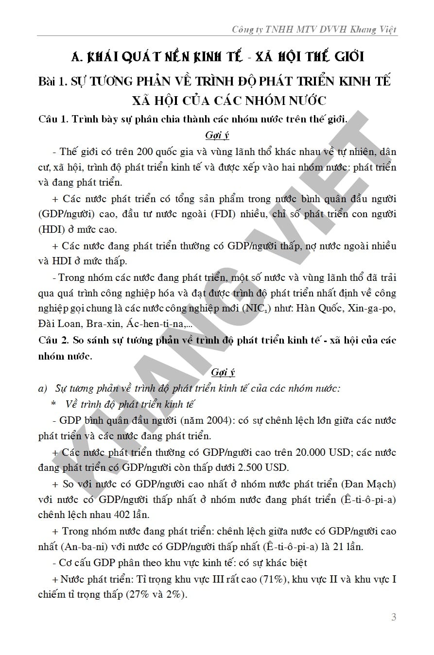 Bồi Dưỡng Học Sinh Giỏi Địa Lí 11  -  Phạm Văn Đông