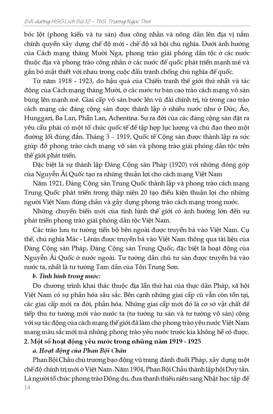 Bồi Dưỡng Học Sinh Giỏi Lịch Sử 12 - ThS. Trương Ngọc Thơi