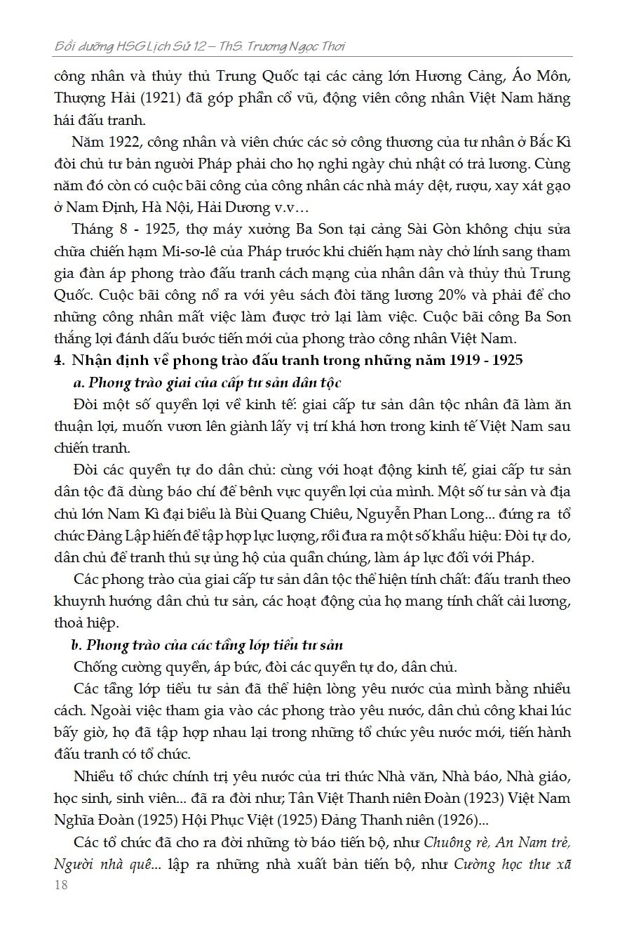 Bồi Dưỡng Học Sinh Giỏi Lịch Sử 12 - ThS. Trương Ngọc Thơi