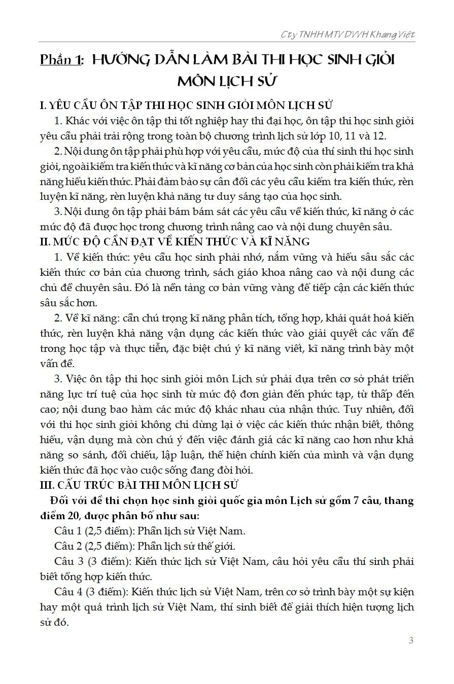 Bồi Dưỡng Học Sinh Giỏi Lịch Sử 12 - ThS. Trương Ngọc Thơi