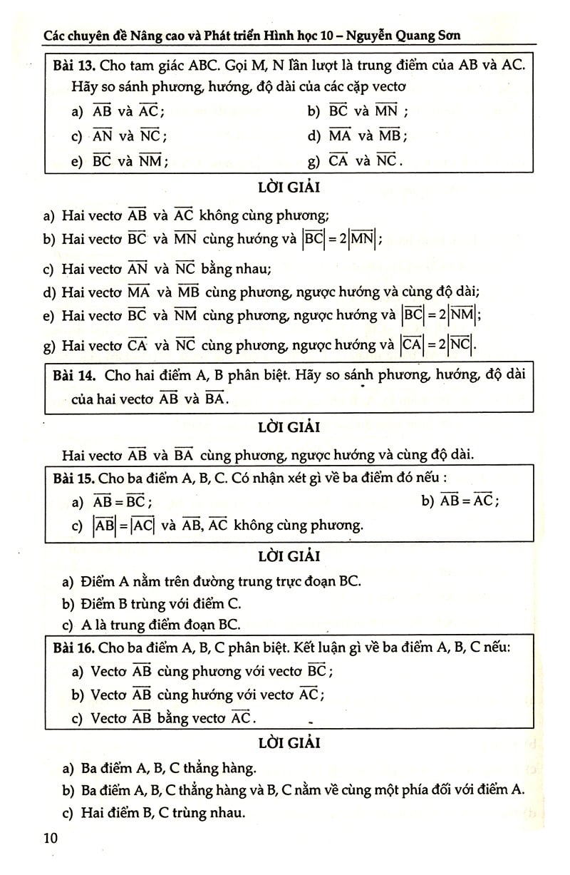 Các Chuyên Đề Nâng Cao Và Phát Triển Hình Học 10 - Nguyễn Quang Sơn
