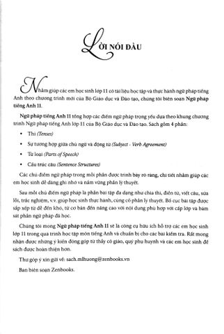  Ngữ Pháp Tiếng Anh Lớp 11 (Theo Chương Trình Khung Của Bộ Giáo Dục Và Đào Tạo) - Mai Lan Hương, Nguyễn Phạm Ngọc Phượng 