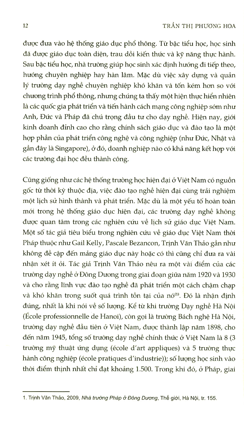 Trường Dạy Nghề Ở Việt Nam Thời Pháp Thuộc (1898-1945) - Trần Thị Phương Hoa