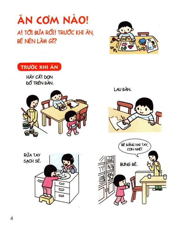 Combo 4 Cuốn Cẩm Nang Sinh Hoạt Bằng Tranh Cho Bé ( Kĩ Năng Trong Sinh Hoạt Thường Ngày + Kĩ Năng Khi Ăn Uống + Kĩ Năng Đi Ra Ngoài + Kĩ Năng Giao Tiếp )