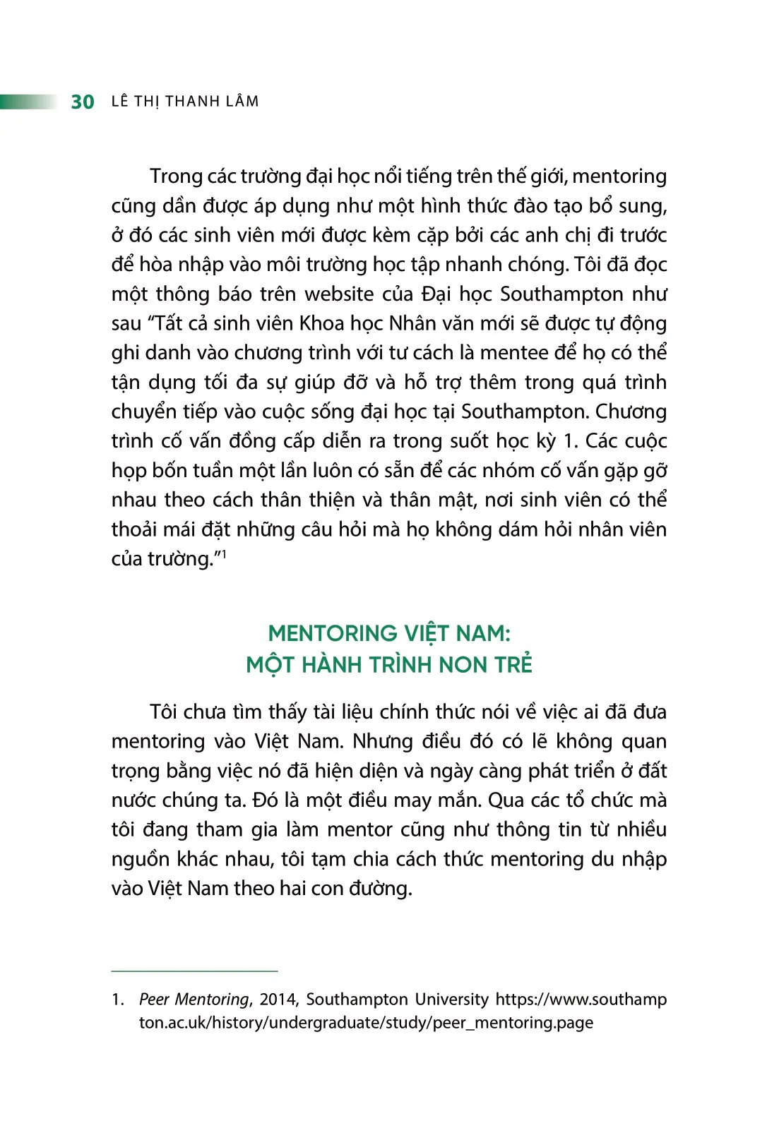 Người Cố Vấn - Mentoring - Lê Thị Thanh Lâm