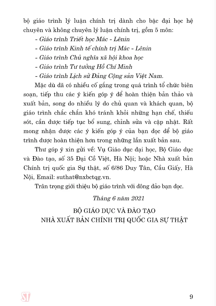 Giáo Trình Kinh Tế Chính Trị Mác – Lenin (Dành Cho Bậc Đại Học Hệ Không Chuyên Lý Luận Chính Trị) - Bộ GD&DT