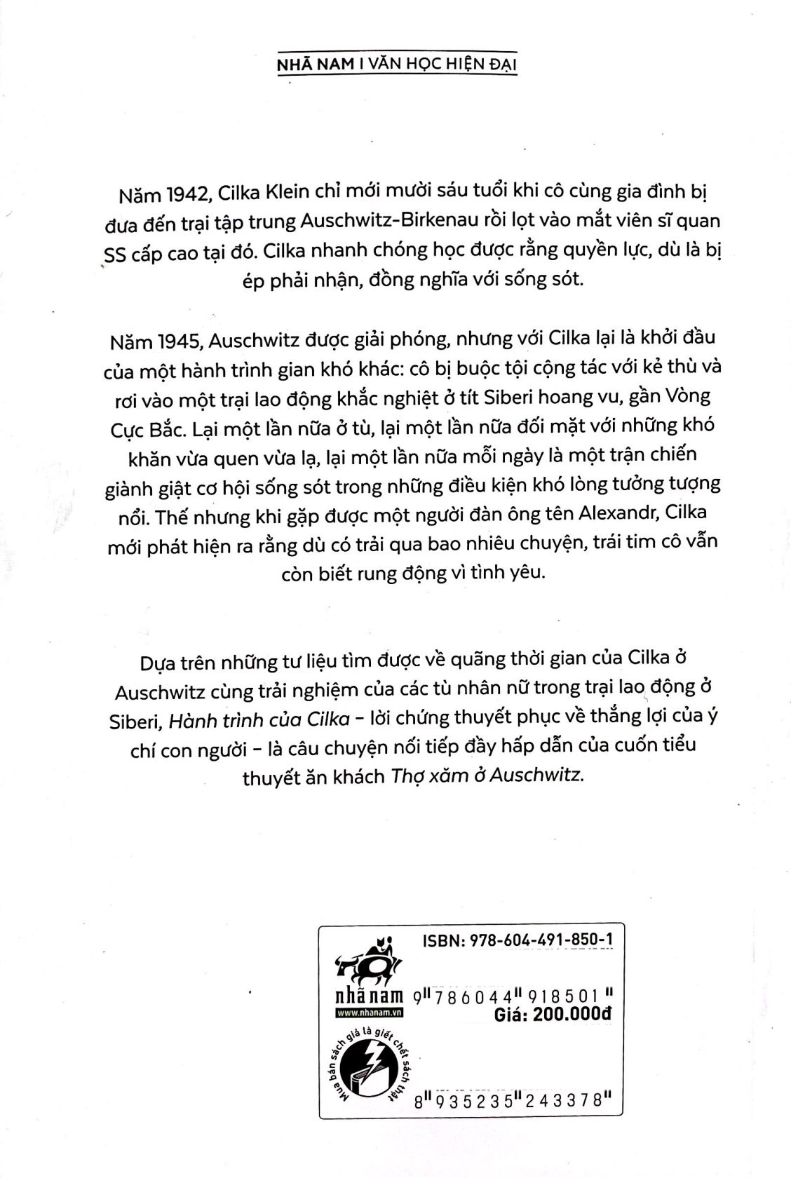 Hành Trình Của Cilka - Phần Tiếp Theo Của Thợ Xăm Ở Auschwitz - 
Heather Morris