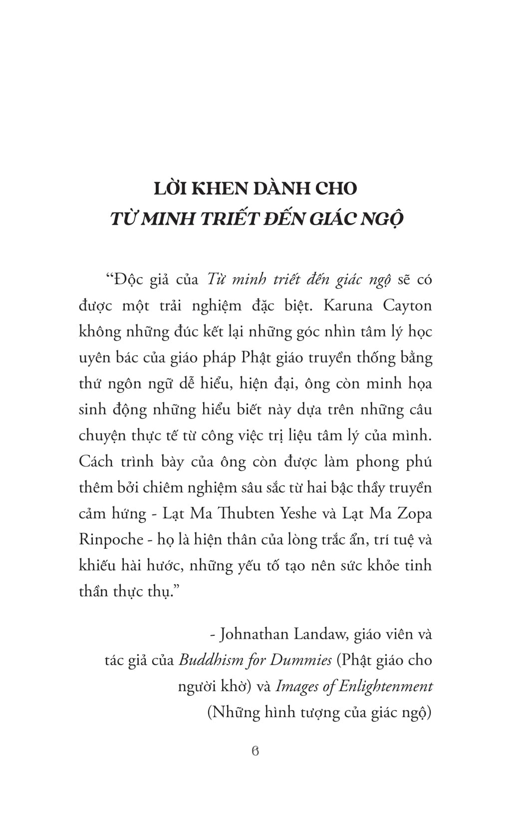 Từ Minh Triết Đến Giác Ngộ - 
Karuna Cayton