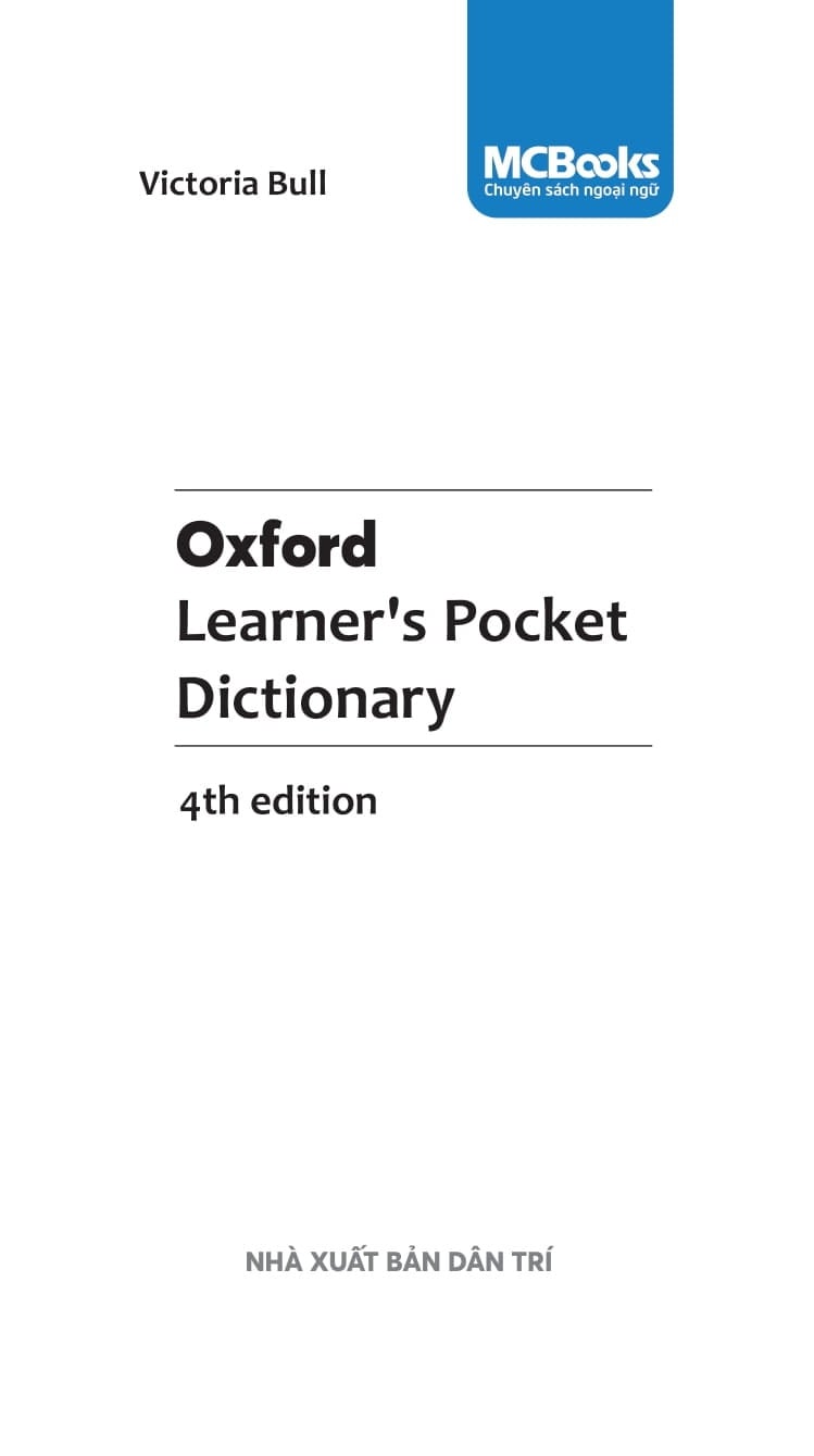 Oxford Learner'S Pocket Dictionary - Fourth Edition - Victoria Bull