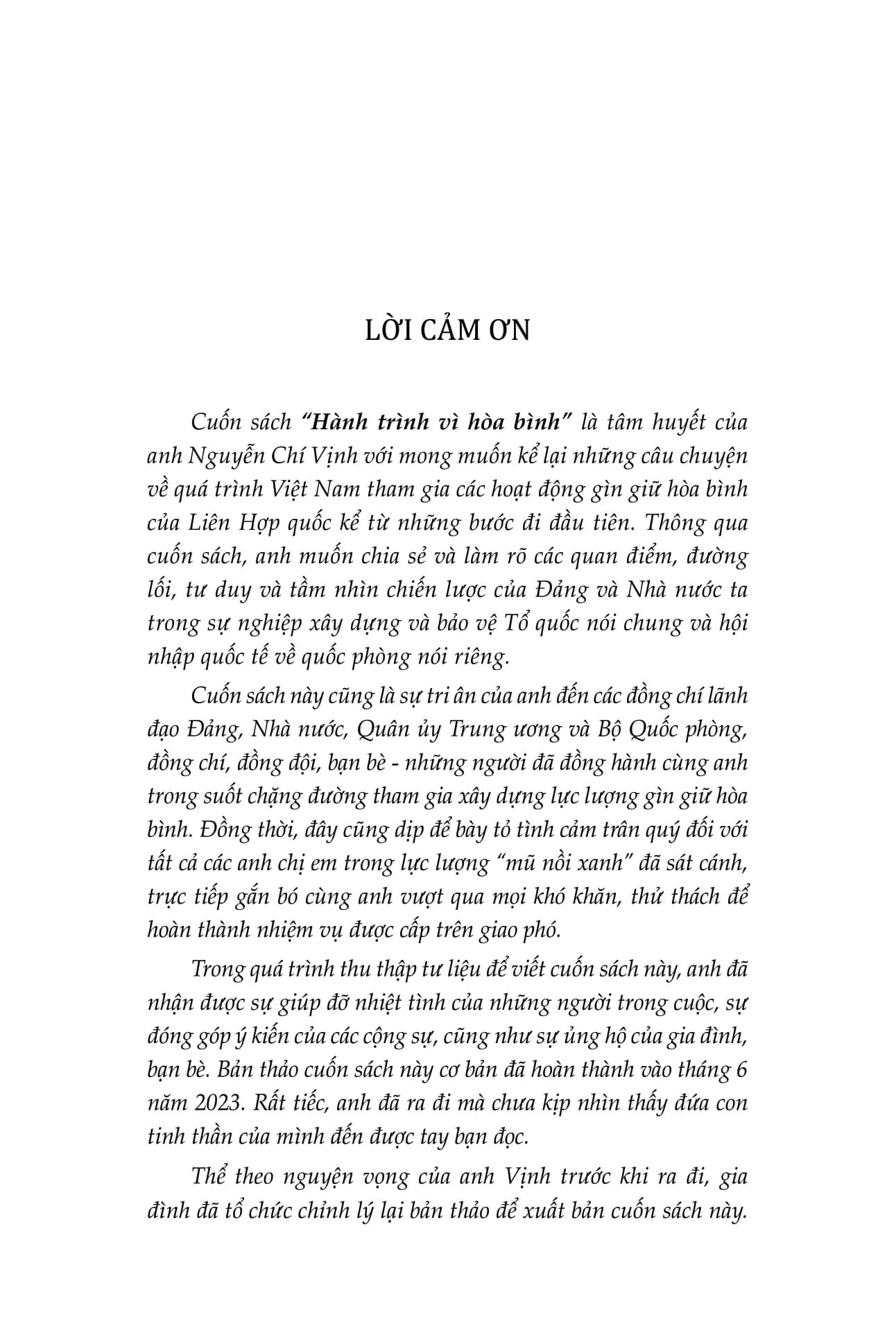 Hành Trình Vì Hòa Bình - Nguyễn Chí Vịnh